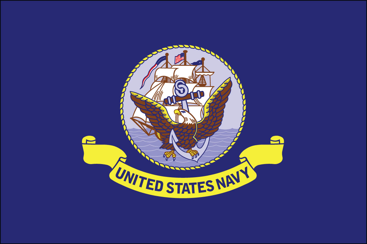 12x18" poly flag on a stick of US Navy